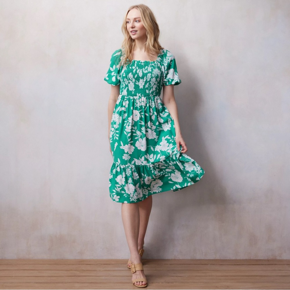 Women's LC Lauren Conrad Balloon Sleeve Smocked Midi Dress